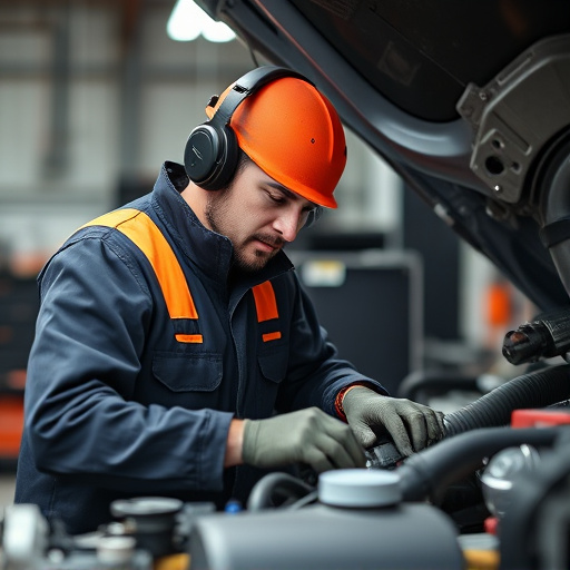 auto technician working