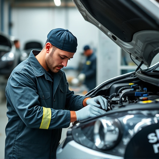 auto technician working
