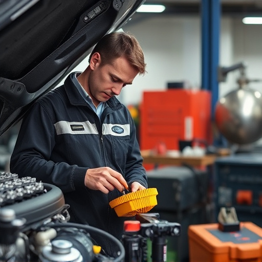 auto technician working
