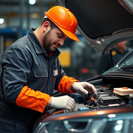 auto technician working
