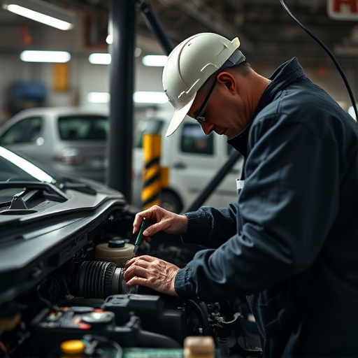 auto technician working