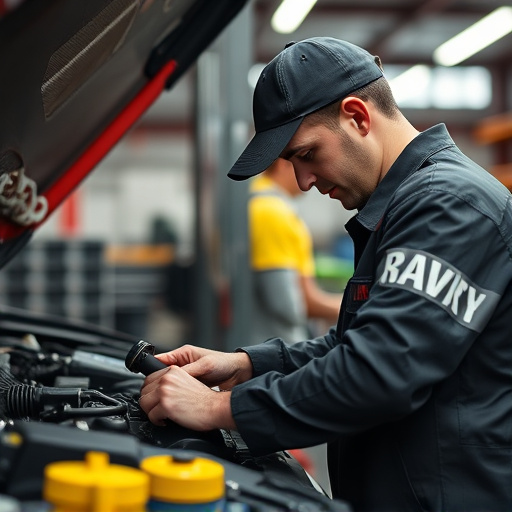 auto technician working