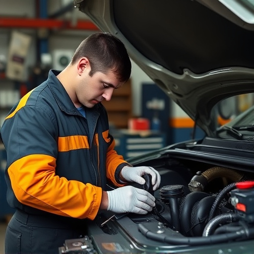 auto technician working