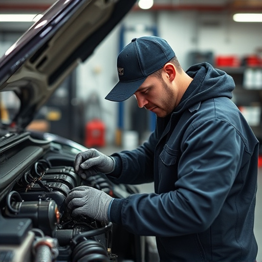 auto technician working