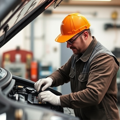 auto technician working