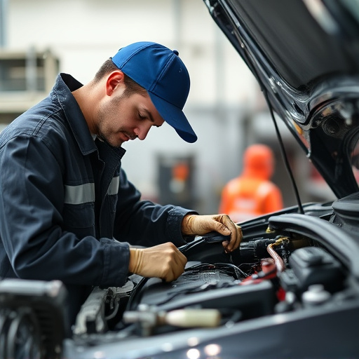 auto technician working