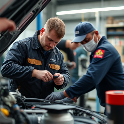 auto technician working