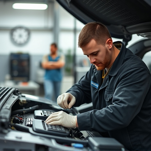 auto technician working