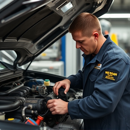 auto technician working