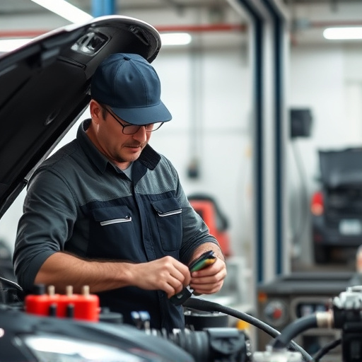 auto technician working