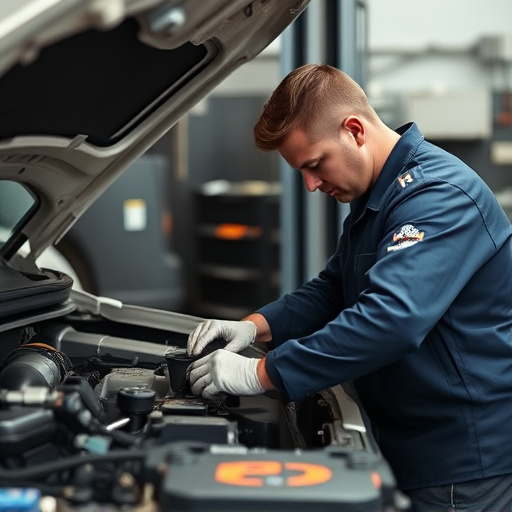 auto technician working