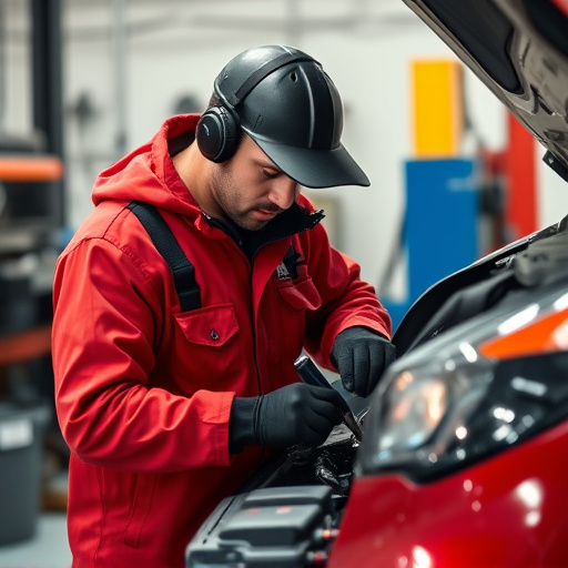 auto technician working