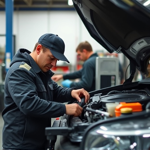 auto technician working