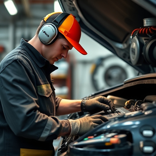 auto technician working