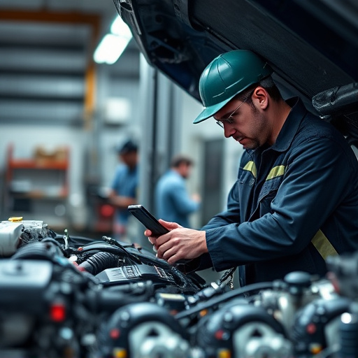auto technician working