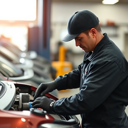 auto technician working