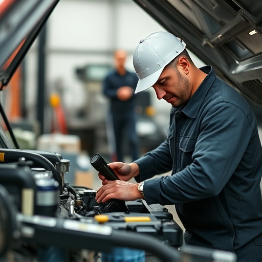auto technician working