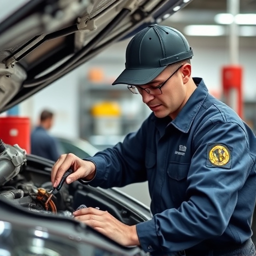 auto technician working