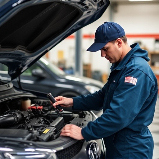 auto technician working