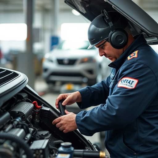 auto technician working