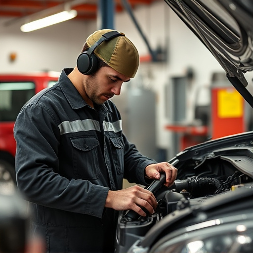 auto technician working