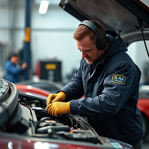 auto technician working
