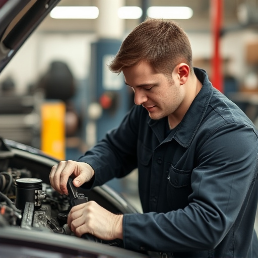 auto technician working