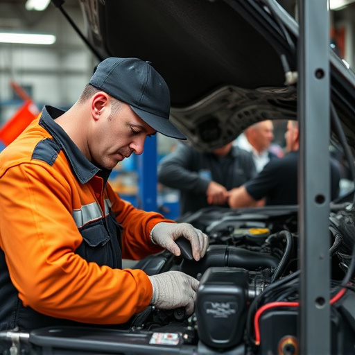 auto technician working