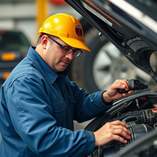 auto technician working