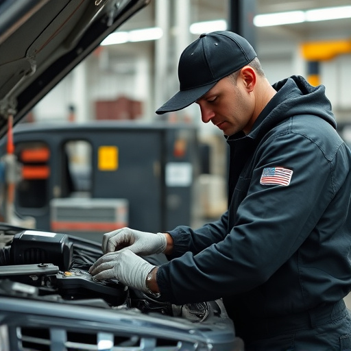 auto technician working