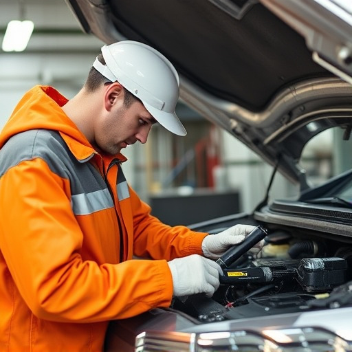 auto technician working