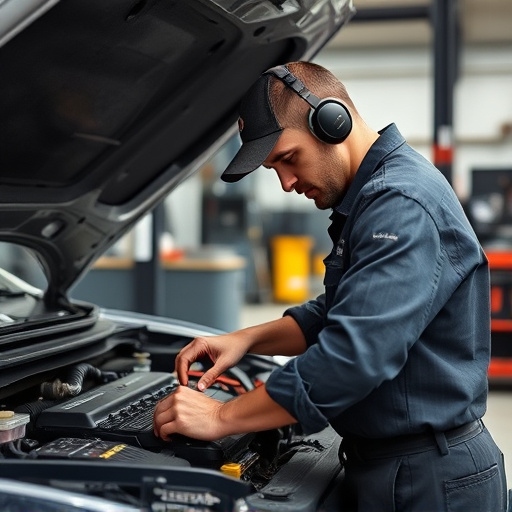 auto technician working