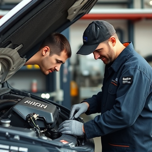 auto technician working
