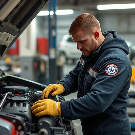 auto technician working