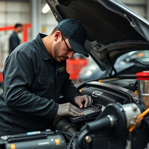 auto technician working