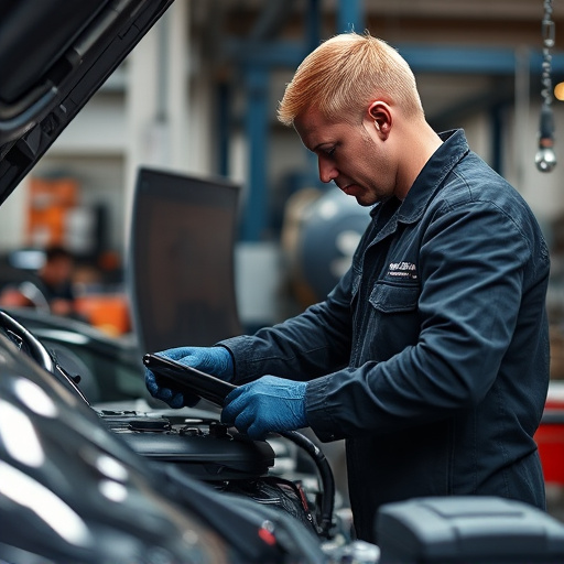auto technician working