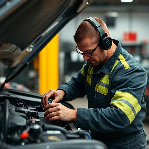 auto technician working