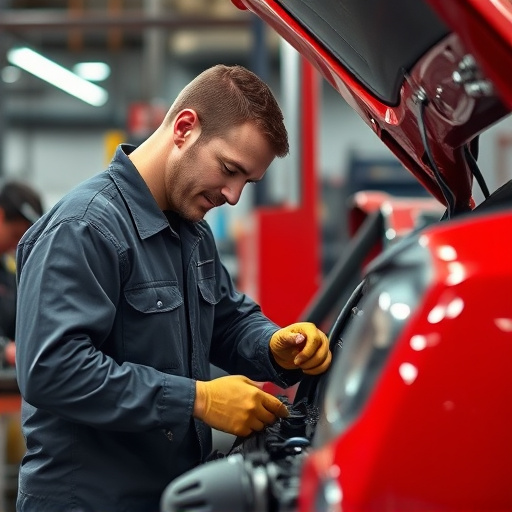 auto technician working