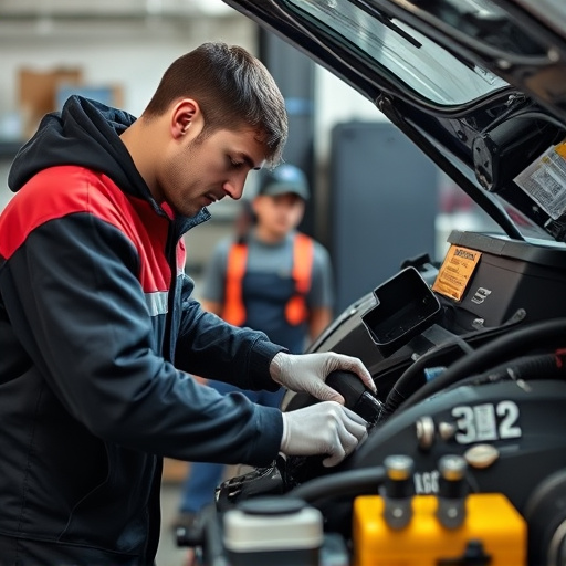 auto technician working