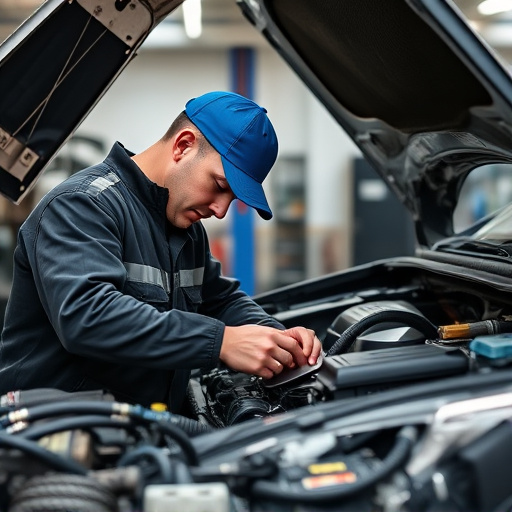 auto technician working