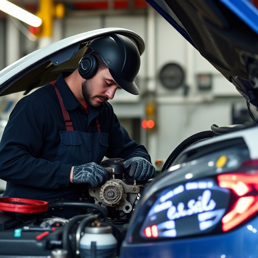 auto technician working