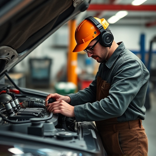 auto technician working