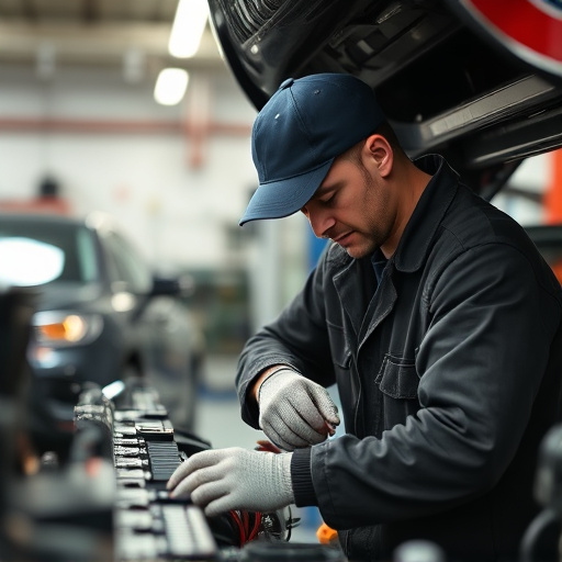 auto technician working