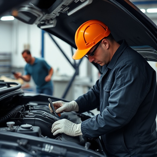 auto technician working