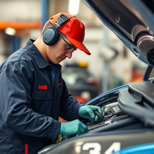 auto technician working