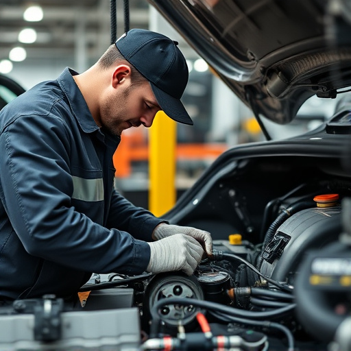 auto technician working