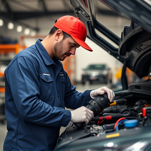 auto technician working