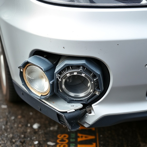 damaged car bumper