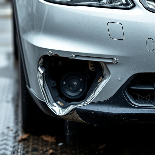 damaged car bumper