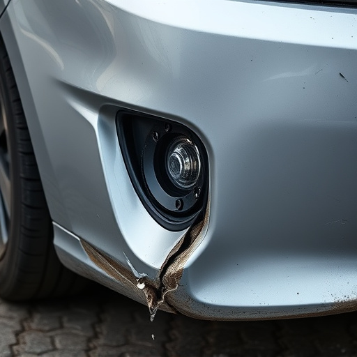 damaged car bumper